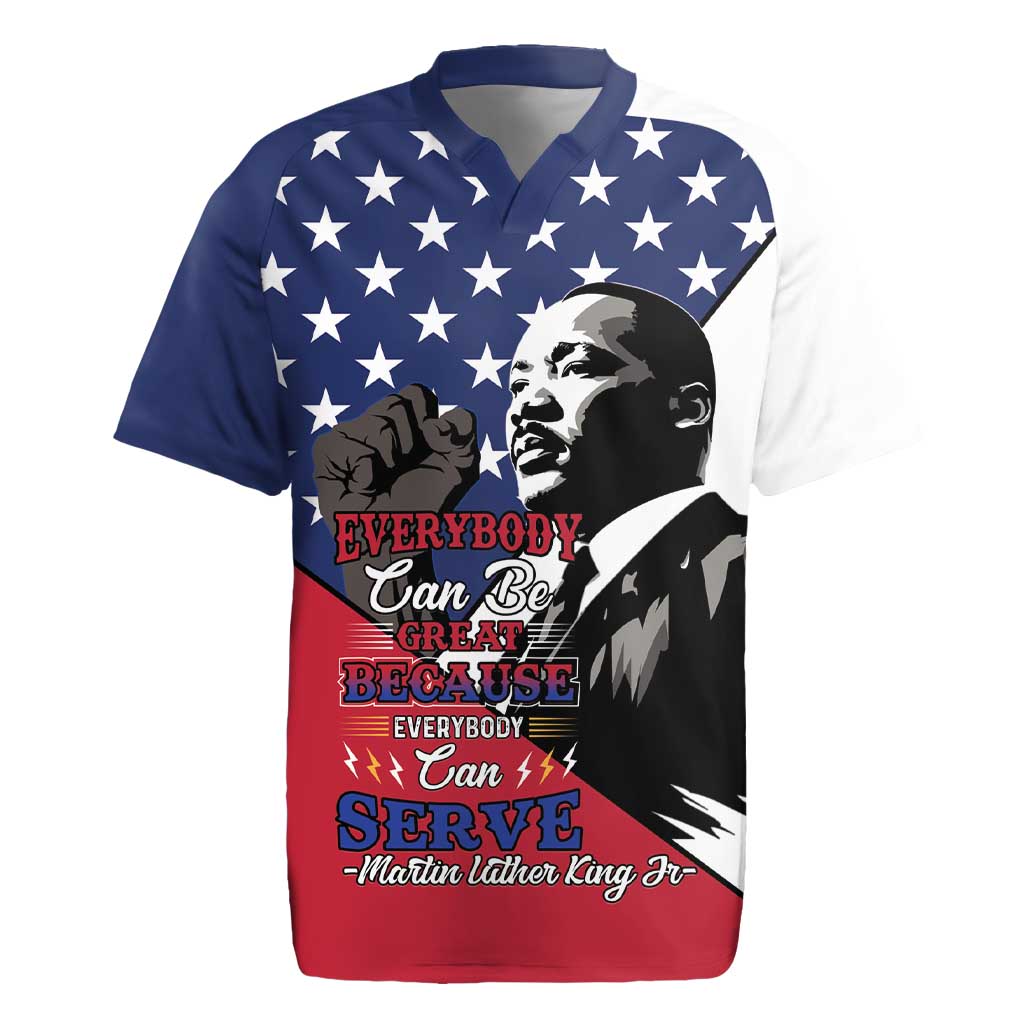 Happy MLK Day Rugby Jersey Everybody Can Be Great Because Everybody Can Serve - Wonder Print Shop