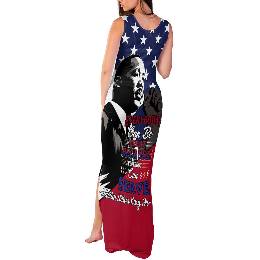 Happy MLK Day Tank Maxi Dress Everybody Can Be Great Because Everybody Can Serve - Wonder Print Shop
