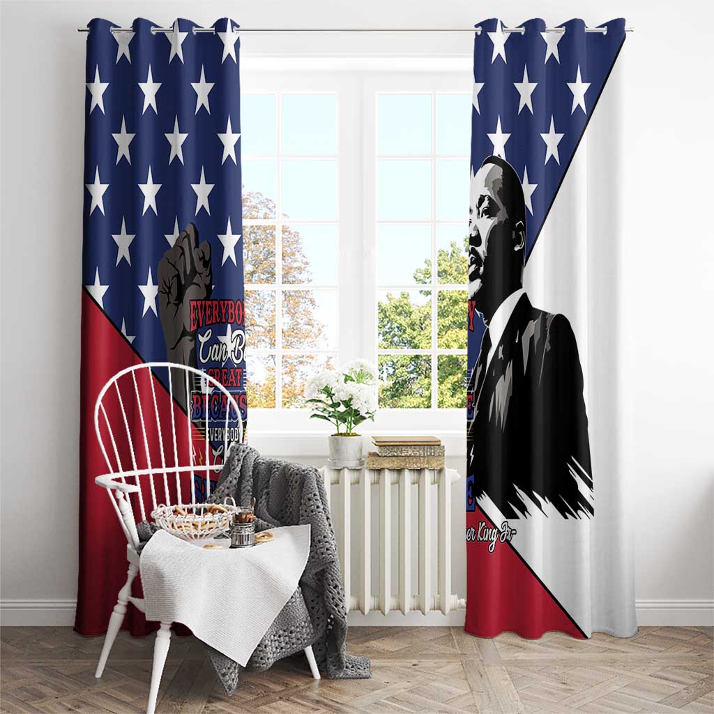 Happy MLK Day Window Curtain Everybody Can Be Great Because Everybody Can Serve - Wonder Print Shop