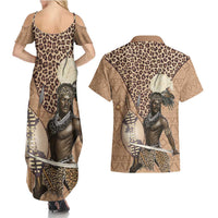 South Africa Zulu People Couples Matching Summer Maxi Dress and Hawaiian Shirt Zulu Warrior - Wonder Print Shop