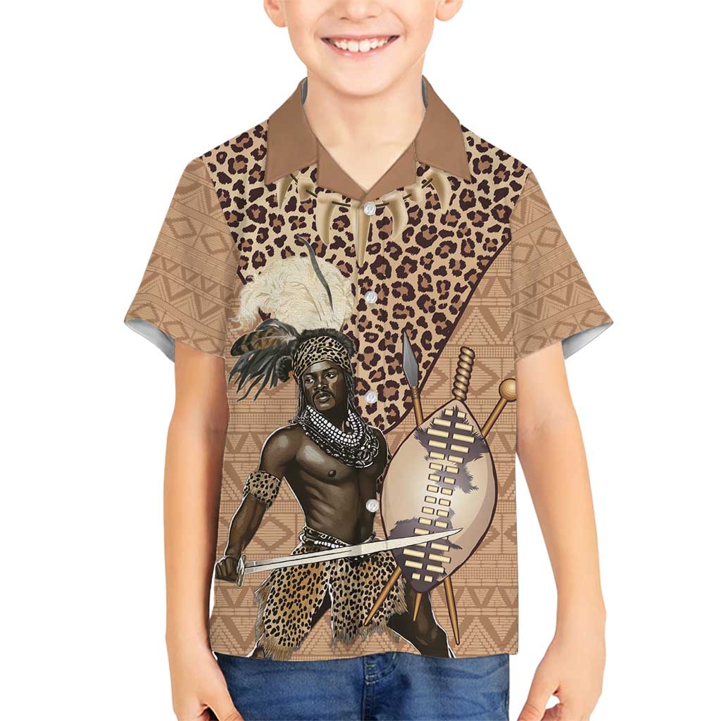 South Africa Zulu People Family Matching Off Shoulder Short Dress and Hawaiian Shirt Zulu Warrior - Wonder Print Shop