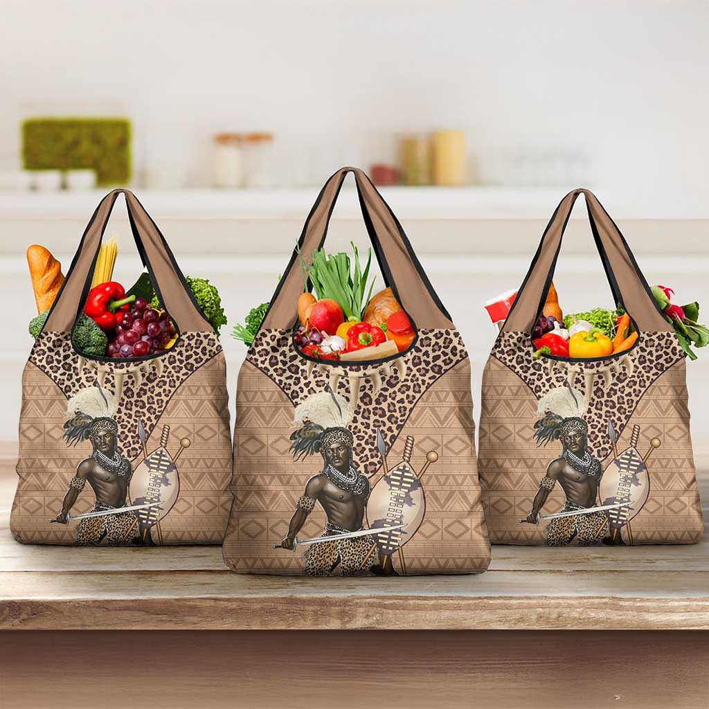 South Africa Zulu People Grocery Bag Zulu Warrior