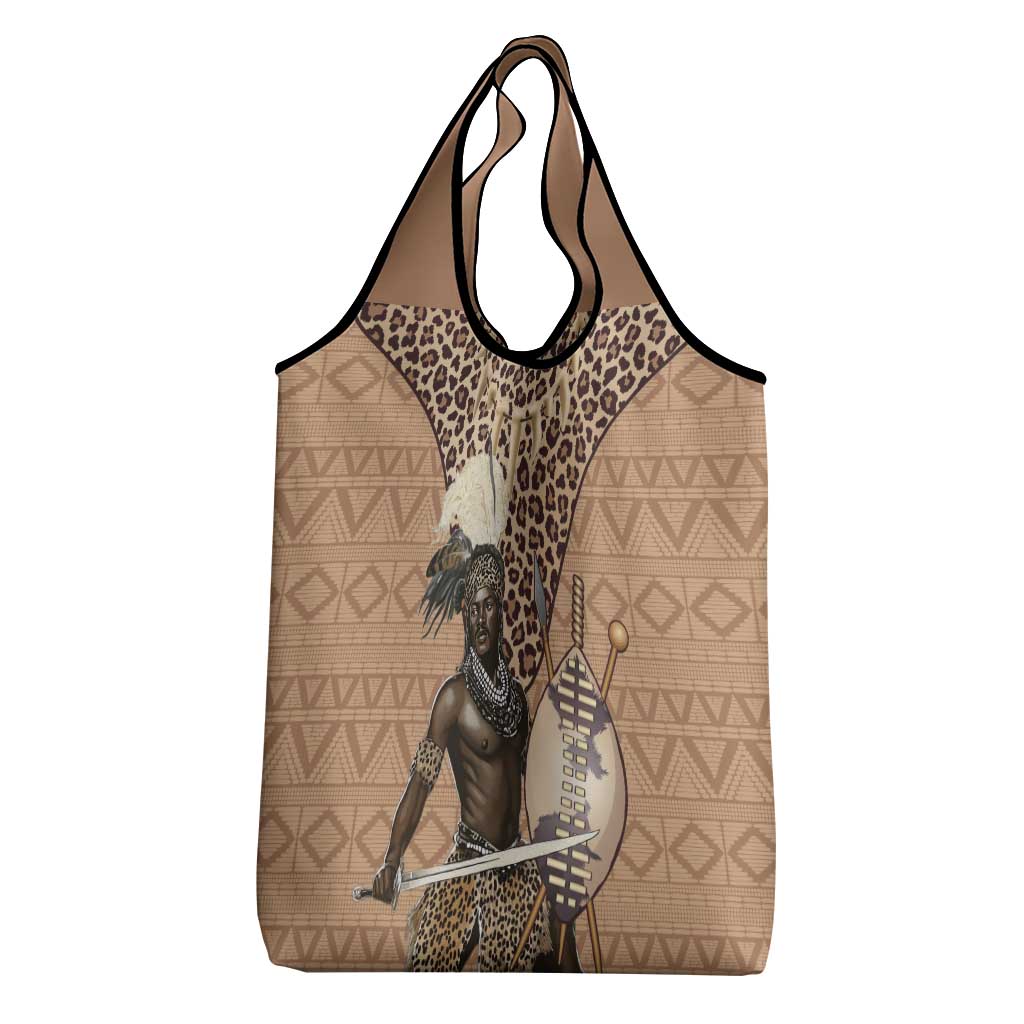 South Africa Zulu People Grocery Bag Zulu Warrior