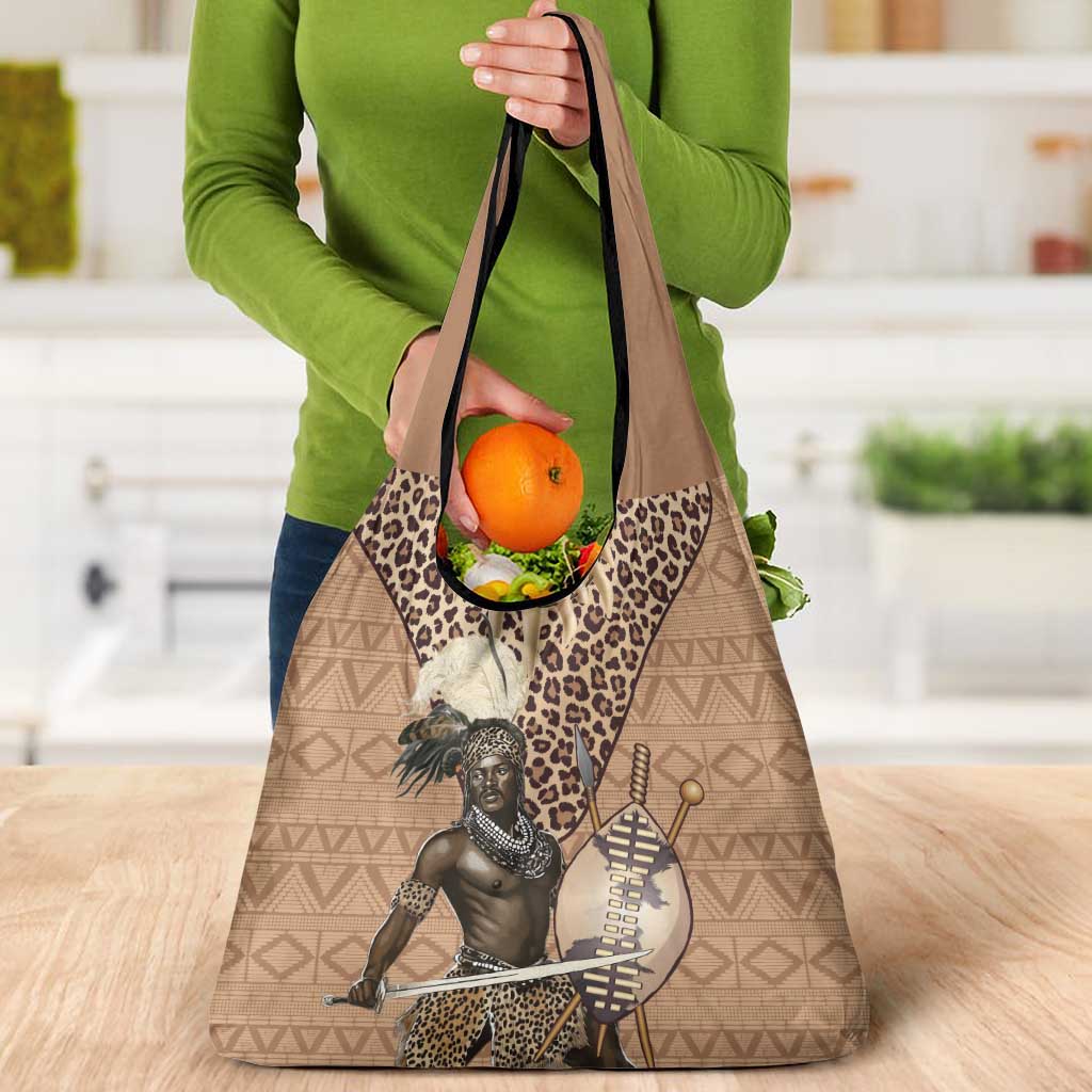 South Africa Zulu People Grocery Bag Zulu Warrior