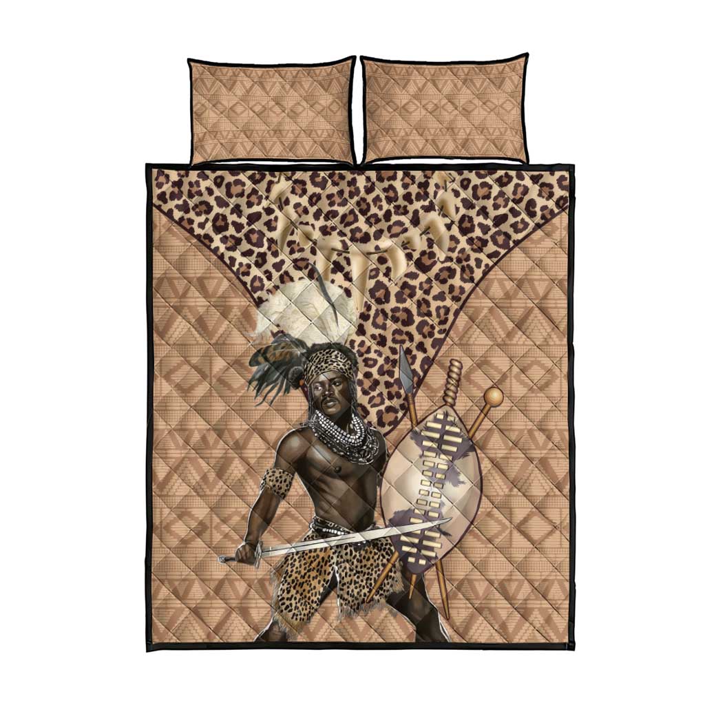 South Africa Zulu People Quilt Bed Set Zulu Warrior - Wonder Print Shop