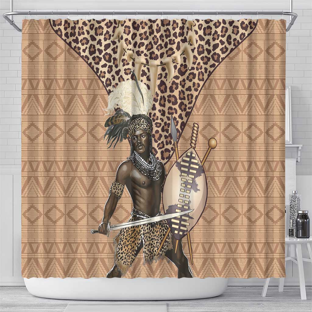 South Africa Zulu People Shower Curtain Zulu Warrior