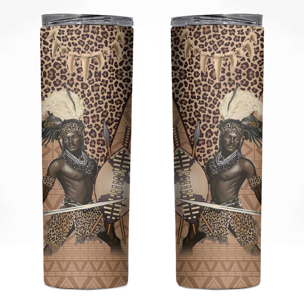 South Africa Zulu People Skinny Tumbler Zulu Warrior - Wonder Print Shop