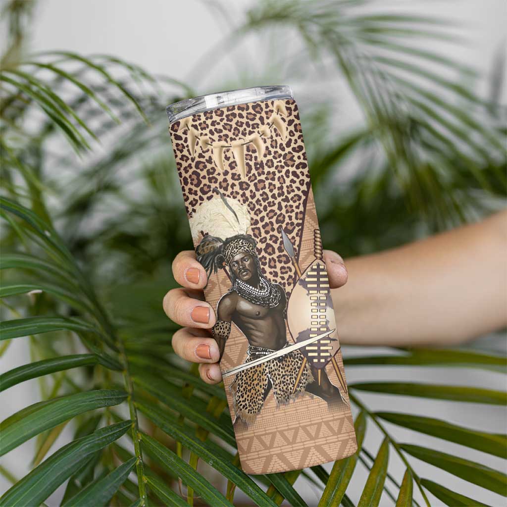 South Africa Zulu People Skinny Tumbler Zulu Warrior - Wonder Print Shop