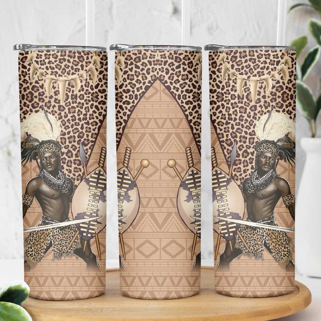 South Africa Zulu People Skinny Tumbler Zulu Warrior - Wonder Print Shop