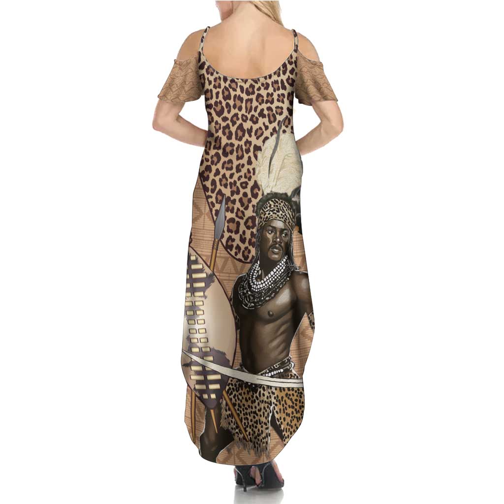 South Africa Zulu People Summer Maxi Dress Zulu Warrior - Wonder Print Shop