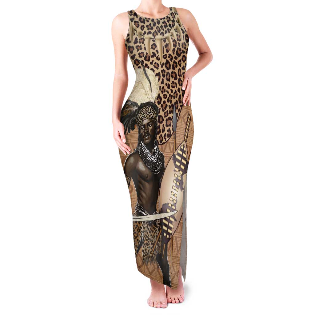 South Africa Zulu People Tank Maxi Dress Zulu Warrior - Wonder Print Shop