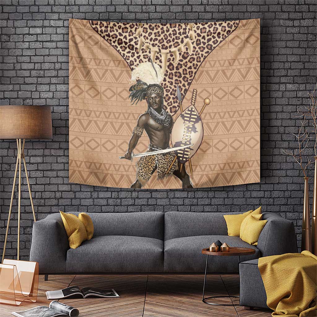 South Africa Zulu People Tapestry Zulu Warrior - Wonder Print Shop