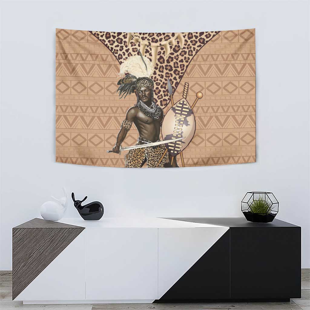South Africa Zulu People Tapestry Zulu Warrior - Wonder Print Shop