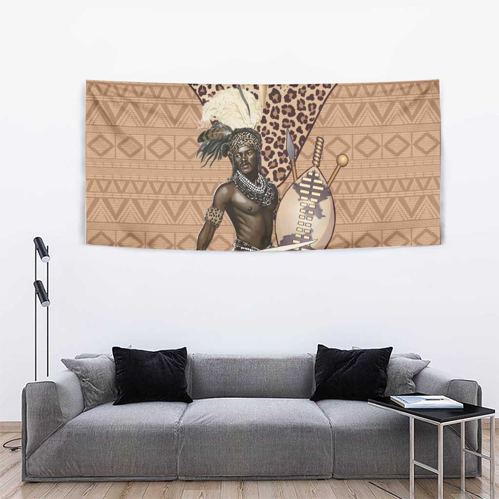 South Africa Zulu People Tapestry Zulu Warrior - Wonder Print Shop