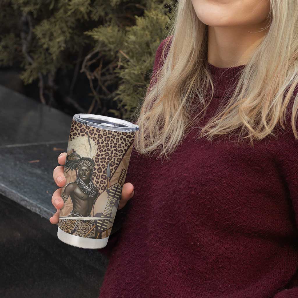 South Africa Zulu People Tumbler Cup Zulu Warrior - Wonder Print Shop