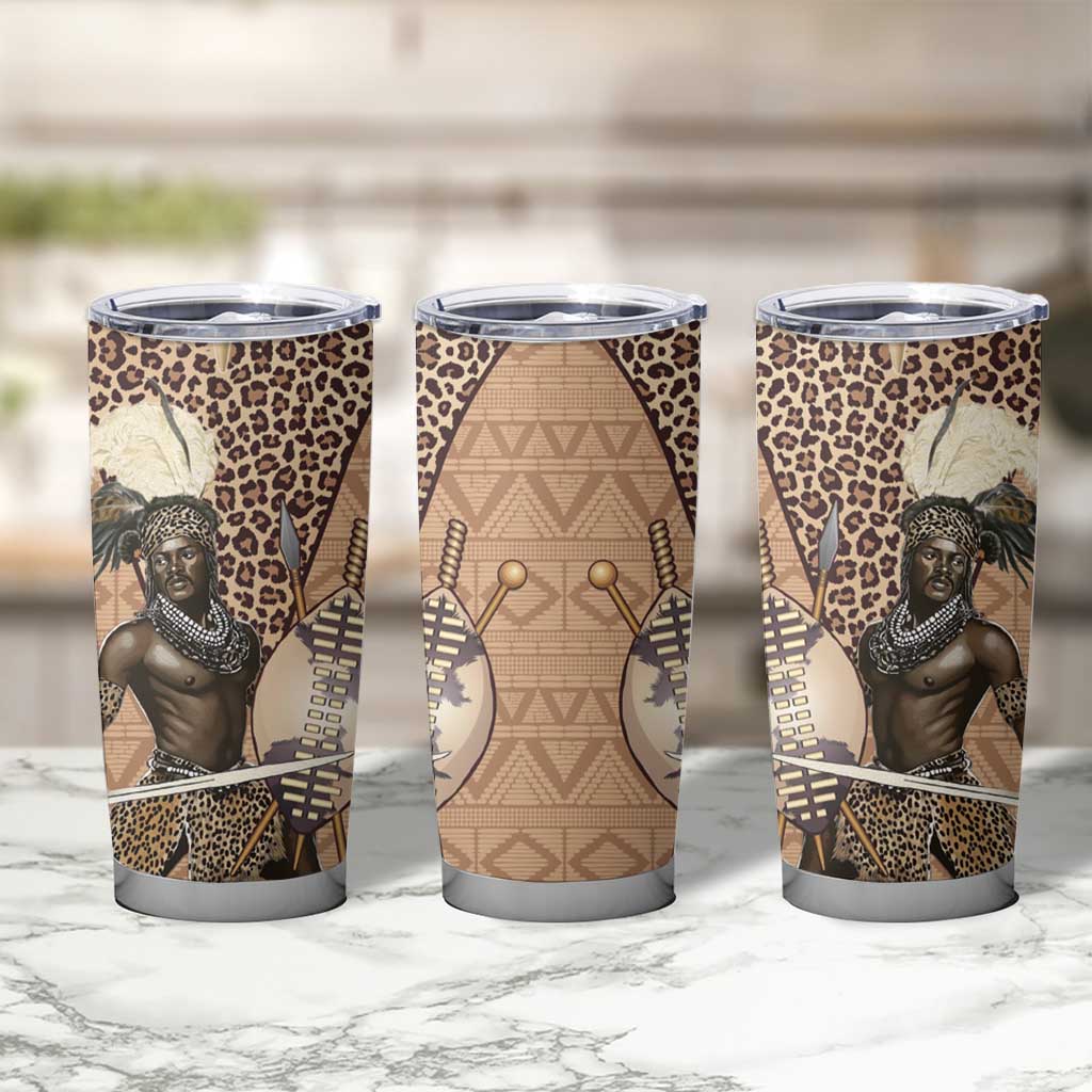 South Africa Zulu People Tumbler Cup Zulu Warrior - Wonder Print Shop