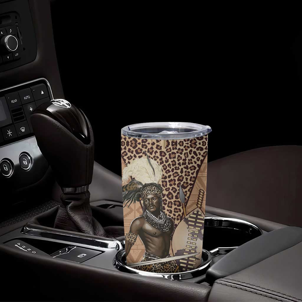 South Africa Zulu People Tumbler Cup Zulu Warrior - Wonder Print Shop