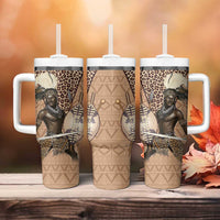 South Africa Zulu People Tumbler With Handle Zulu Warrior - Wonder Print Shop