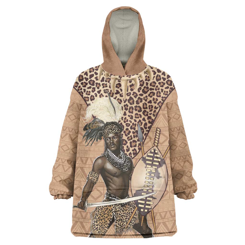 South Africa Zulu People Wearable Blanket Hoodie Zulu Warrior - Wonder Print Shop