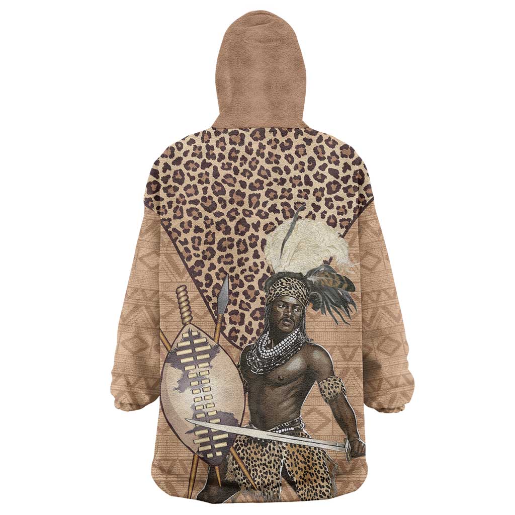 South Africa Zulu People Wearable Blanket Hoodie Zulu Warrior - Wonder Print Shop