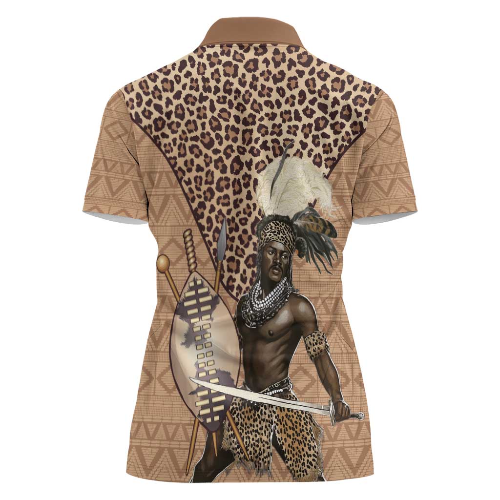 South Africa Zulu People Women Polo Shirt Zulu Warrior - Wonder Print Shop