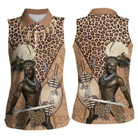 South Africa Zulu People Women Sleeveless Polo Shirt Zulu Warrior - Wonder Print Shop