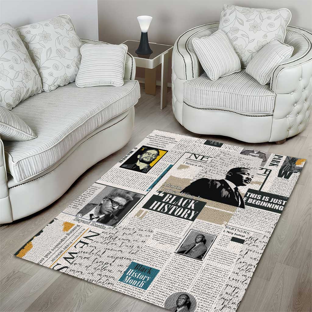 Civil Rights Leaders Area Rug Newspaper Print Style - Wonder Print Shop