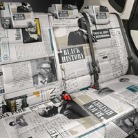 Civil Rights Leaders Back Car Seat Cover Newspaper Print Style - Wonder Print Shop
