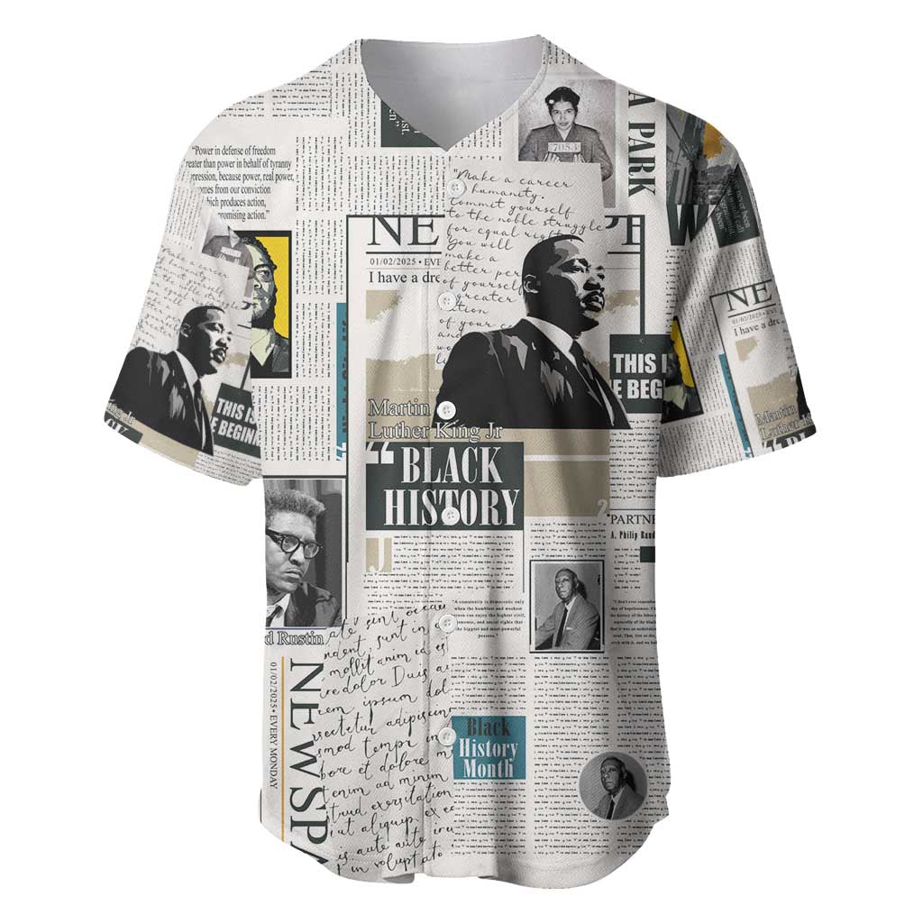 Civil Rights Leaders Baseball Jersey Newspaper Print Style - Wonder Print Shop