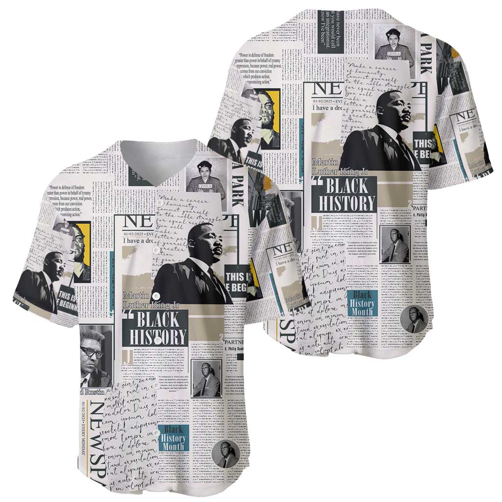 Civil Rights Leaders Baseball Jersey Newspaper Print Style - Wonder Print Shop