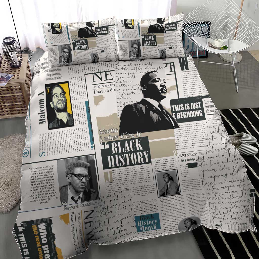 Civil Rights Leaders Bedding Set Newspaper Print Style - Wonder Print Shop