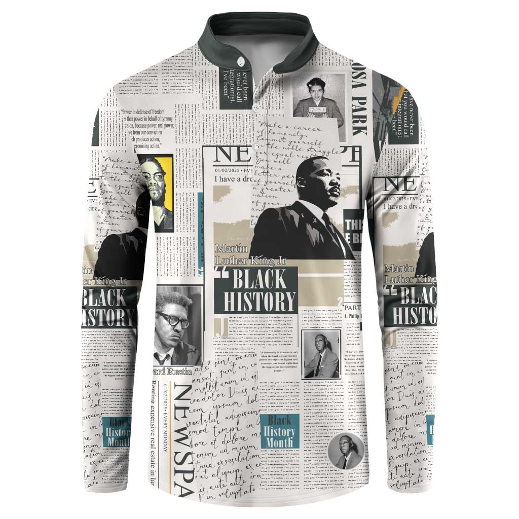 Civil Rights Leaders Button Sweatshirt Newspaper Print Style - Wonder Print Shop
