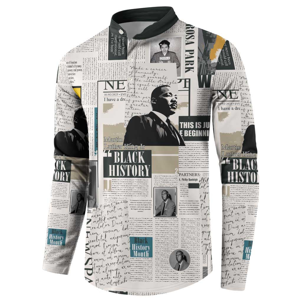 Civil Rights Leaders Button Sweatshirt Newspaper Print Style - Wonder Print Shop