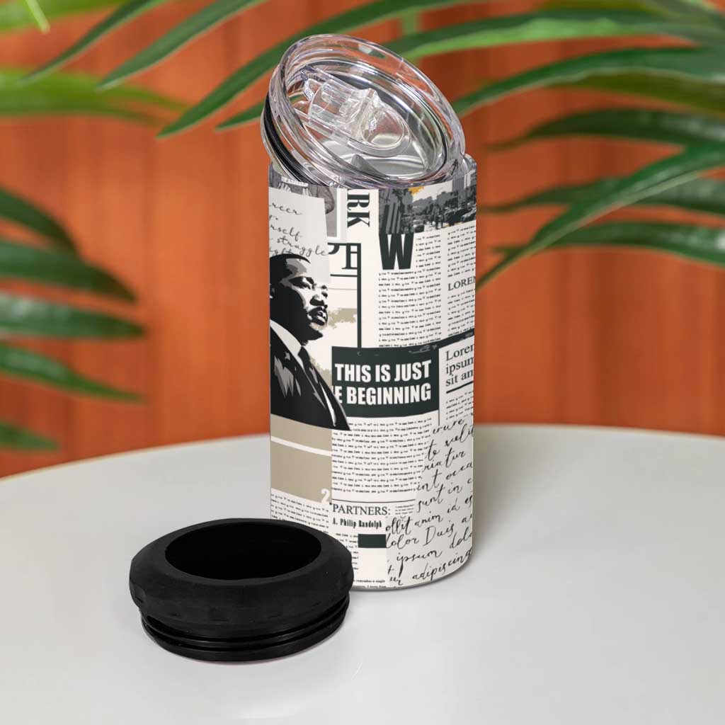 Civil Rights Leaders 4 in 1 Can Cooler Tumbler Newspaper Print Style - Wonder Print Shop