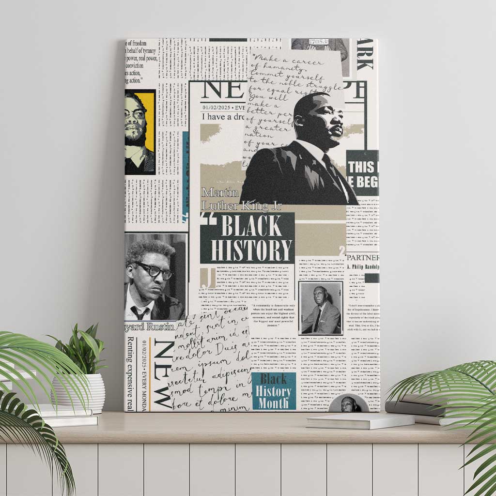 Civil Rights Leaders Canvas Wall Art Newspaper Print Style - Wonder Print Shop