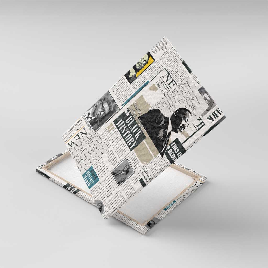 Civil Rights Leaders Canvas Wall Art Newspaper Print Style - Wonder Print Shop