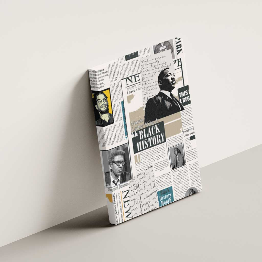 Civil Rights Leaders Canvas Wall Art Newspaper Print Style - Wonder Print Shop