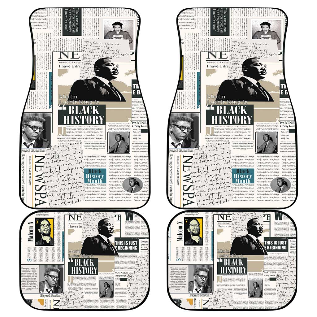 Civil Rights Leaders Car Mats Newspaper Print Style - Wonder Print Shop