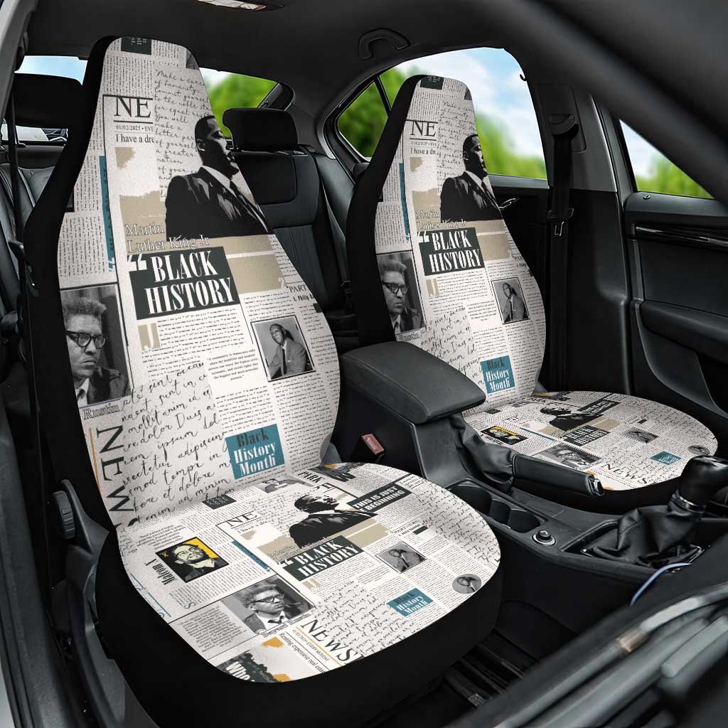 Civil Rights Leaders Car Seat Cover Newspaper Print Style - Wonder Print Shop