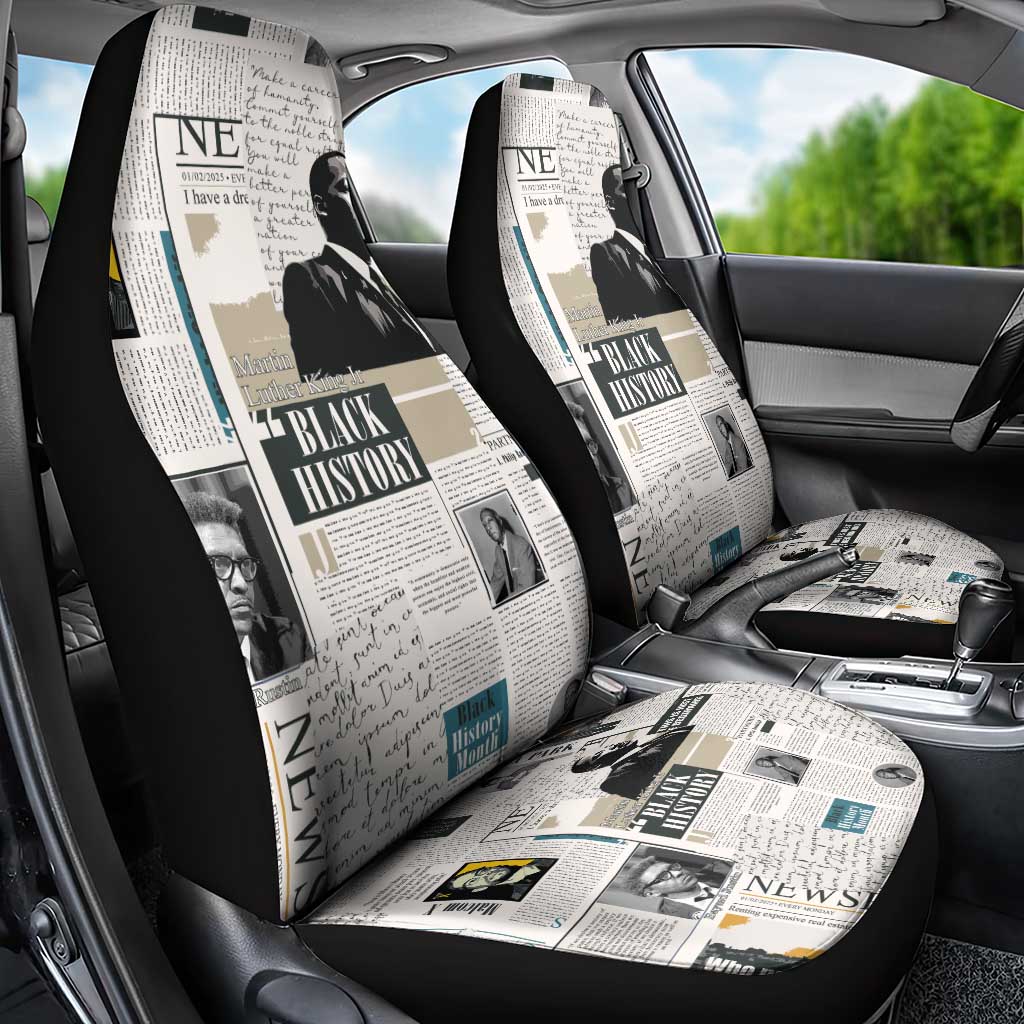 Civil Rights Leaders Car Seat Cover Newspaper Print Style - Wonder Print Shop