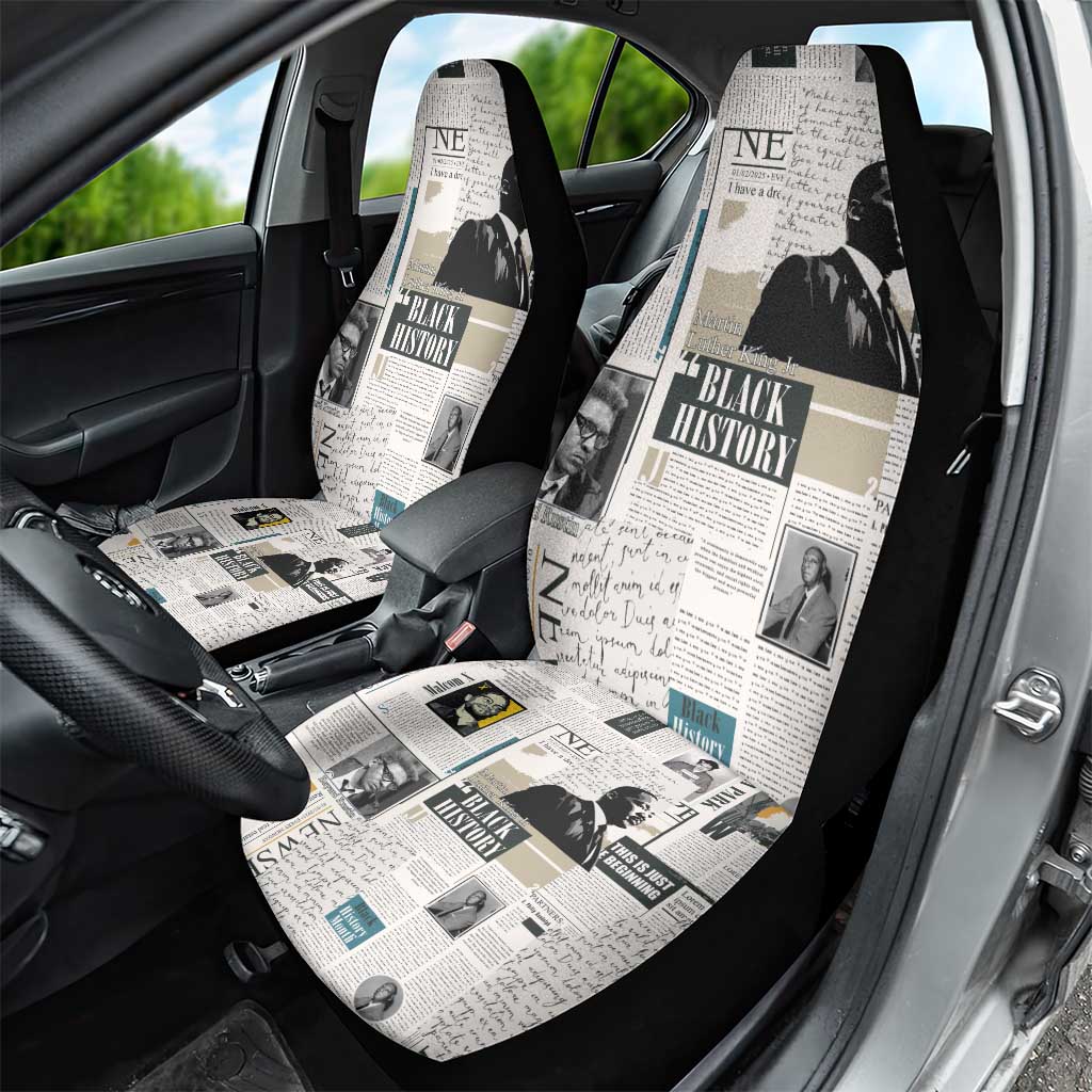 Civil Rights Leaders Car Seat Cover Newspaper Print Style - Wonder Print Shop