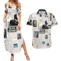 Civil Rights Leaders Couples Matching Summer Maxi Dress and Hawaiian Shirt Newspaper Print Style - Wonder Print Shop