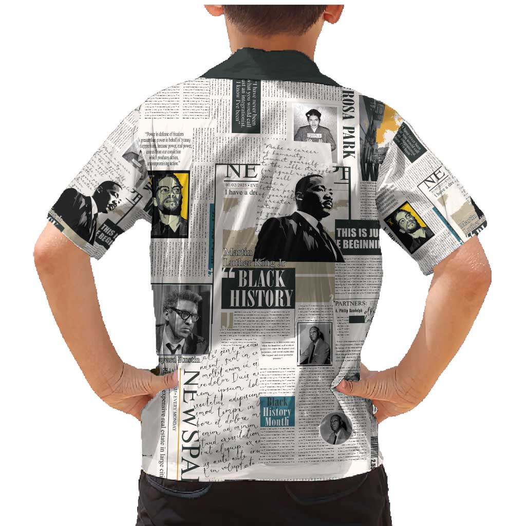 Civil Rights Leaders Family Matching Mermaid Dress and Hawaiian Shirt Newspaper Print Style - Wonder Print Shop