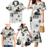 Civil Rights Leaders Family Matching Mermaid Dress and Hawaiian Shirt Newspaper Print Style - Wonder Print Shop