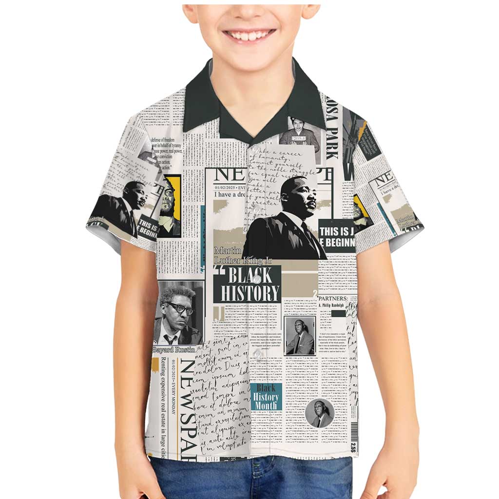 Civil Rights Leaders Family Matching Mermaid Dress and Hawaiian Shirt Newspaper Print Style - Wonder Print Shop
