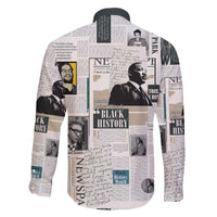 Civil Rights Leaders Family Matching Off The Shoulder Long Sleeve Dress and Hawaiian Shirt Newspaper Print Style - Wonder Print Shop