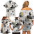 Civil Rights Leaders Family Matching Off Shoulder Short Dress and Hawaiian Shirt Newspaper Print Style - Wonder Print Shop
