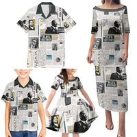 Civil Rights Leaders Family Matching Puletasi and Hawaiian Shirt Newspaper Print Style - Wonder Print Shop