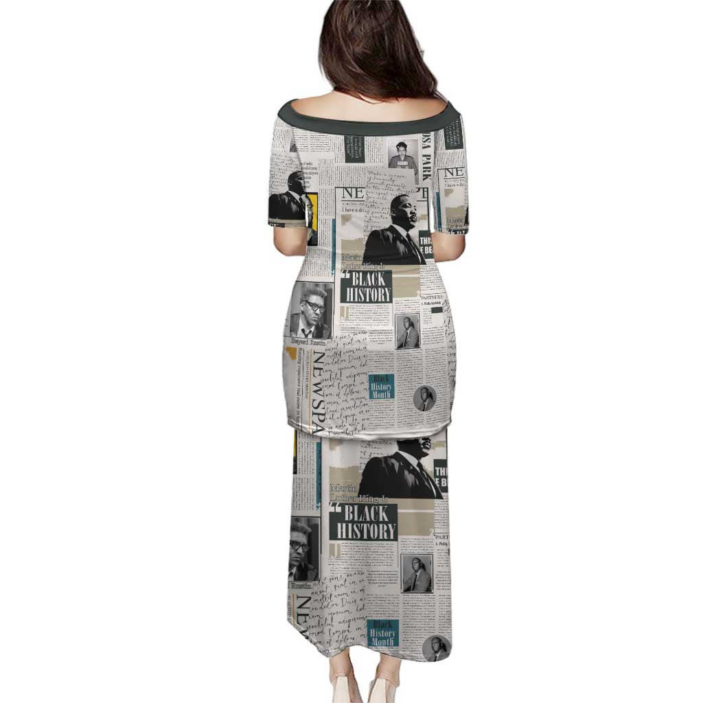 Civil Rights Leaders Family Matching Puletasi and Hawaiian Shirt Newspaper Print Style - Wonder Print Shop