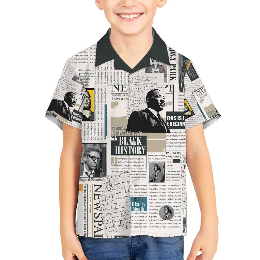 Civil Rights Leaders Family Matching Puletasi and Hawaiian Shirt Newspaper Print Style - Wonder Print Shop